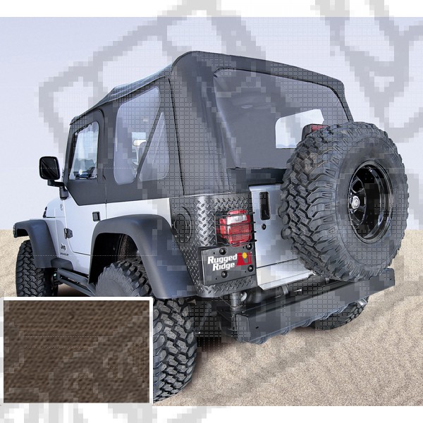 Miękki dach Z poszyciem drzwi khaki diamond 03-06 Jeep Wrangler TJ