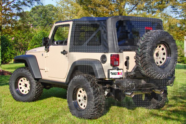 Miękki dach, czarny, 07-09 Jeep Wrangler (JK)