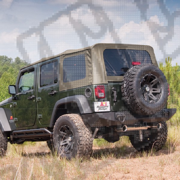 Miękki dach khaki 07-09 Jeep Wrangler Unlimited JK