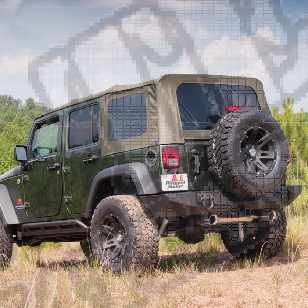 Miękki dach XHD khaki 07-09 Wrangler 4 drzw.