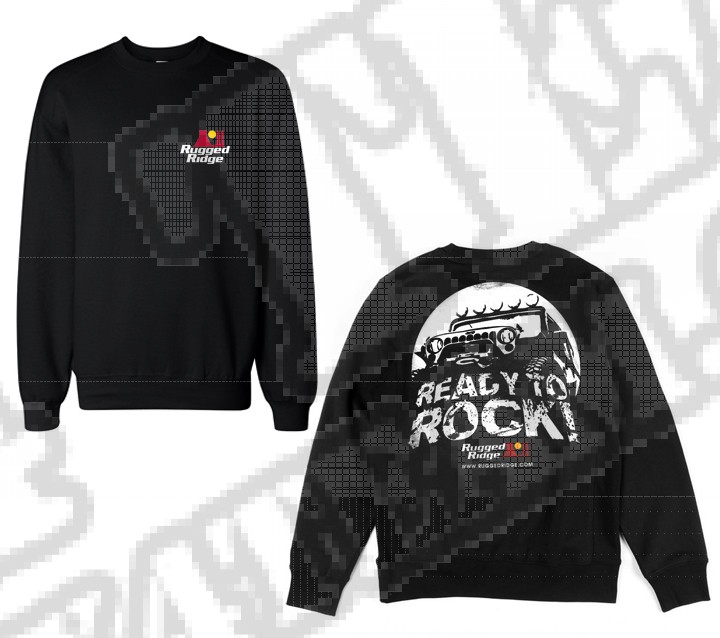 Bluza Rugged Ridge ze sloganem "Ready to Rock" czarna