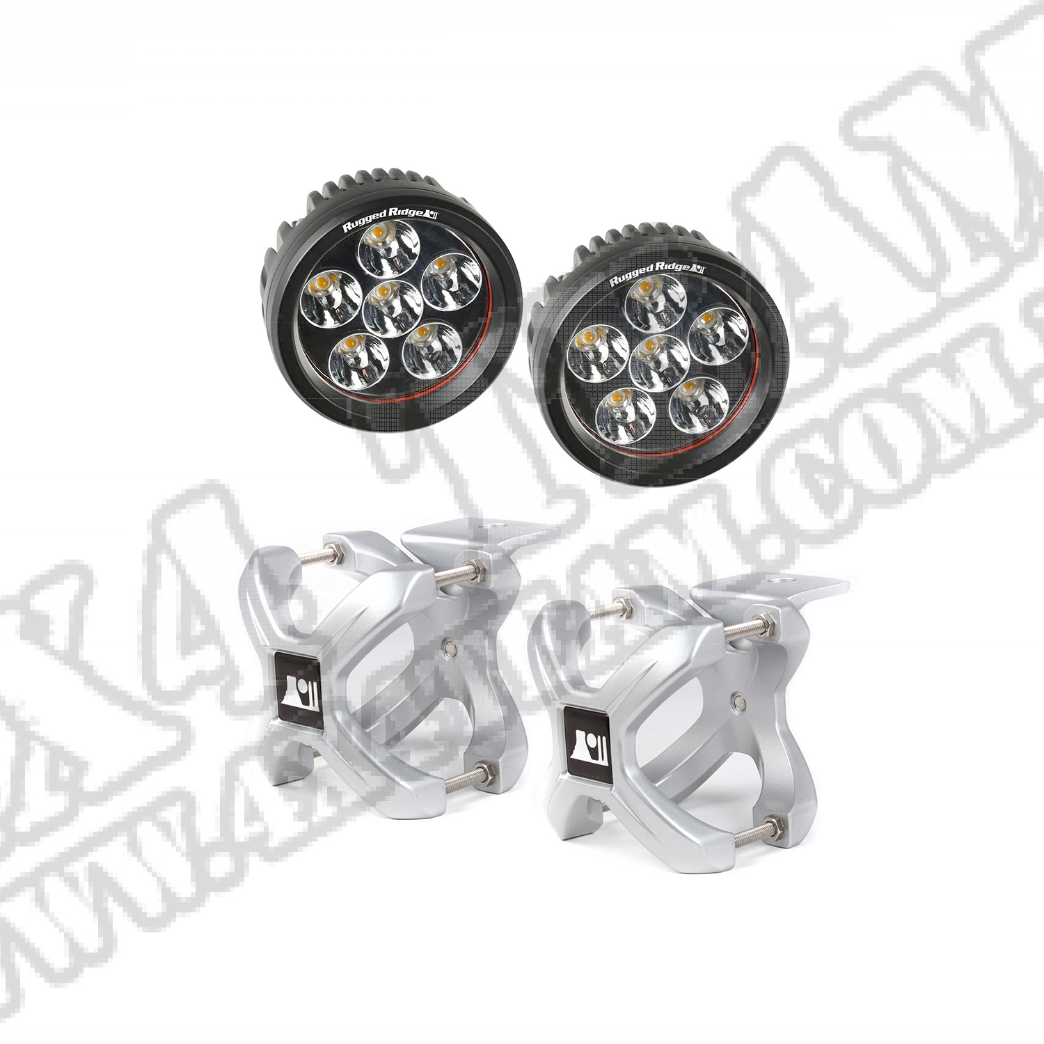 Zestaw uchwyt "X" i lampa LED, 2 szt, srebrny