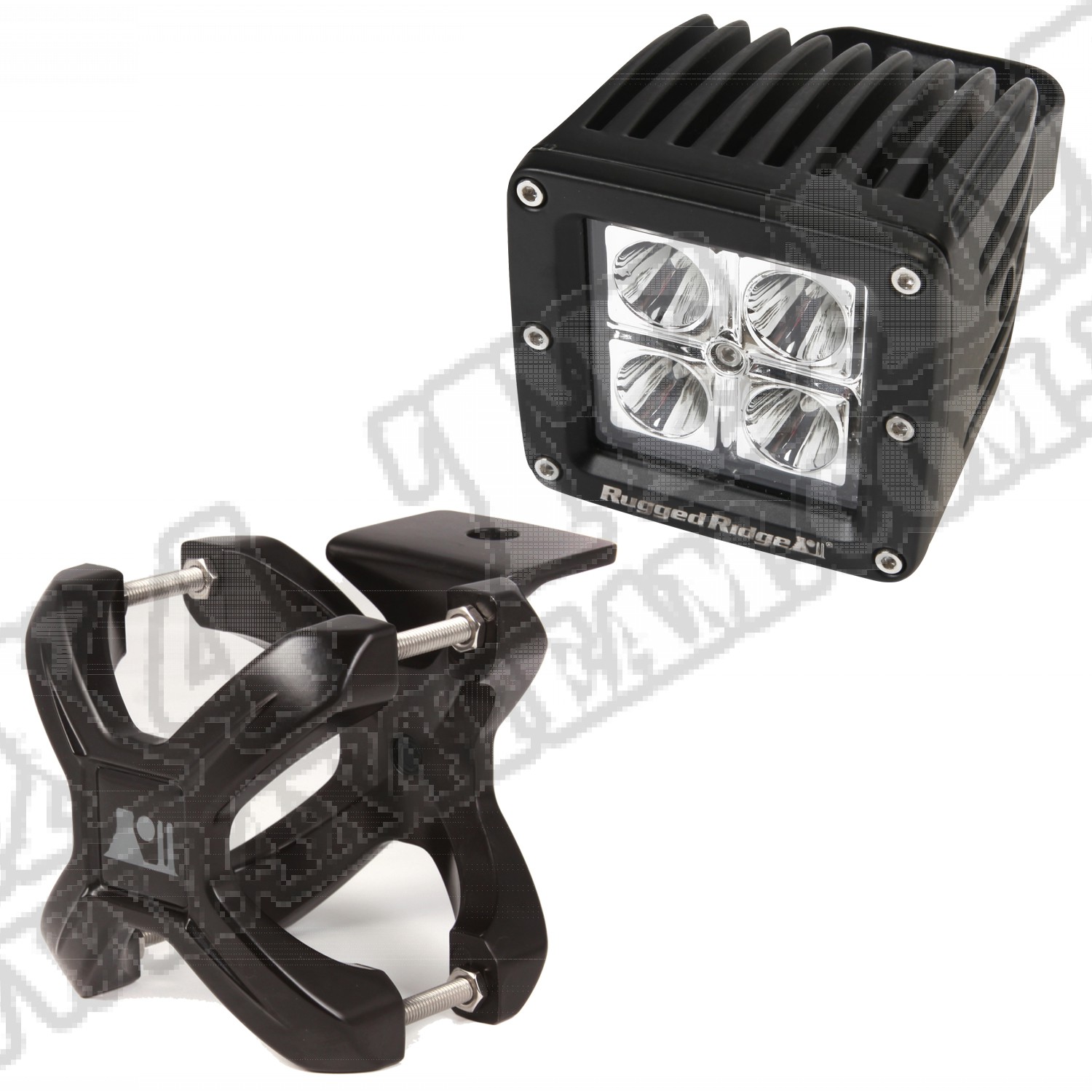 Zestaw uchwyt "X" i reflektor LED, czarny, 1 szt
