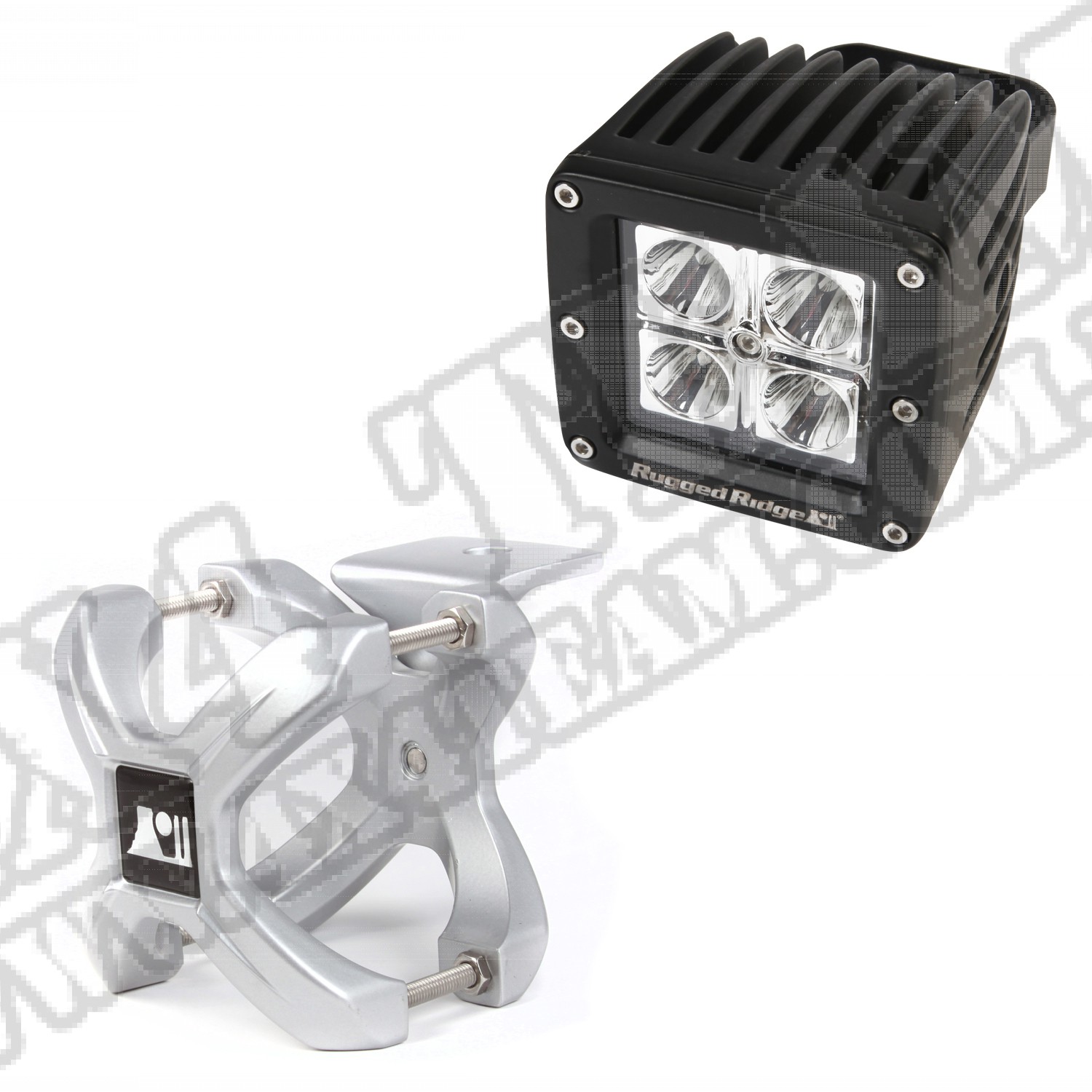 Zestaw uchwyt "X" i reflektor LED, srebrny, 1 szt
