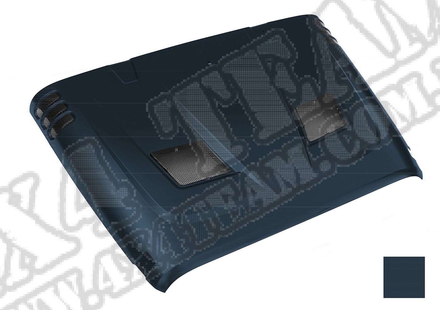 Performance Vented Hood, painted PBM code. (Steel Blue Met) 07-14 JK.