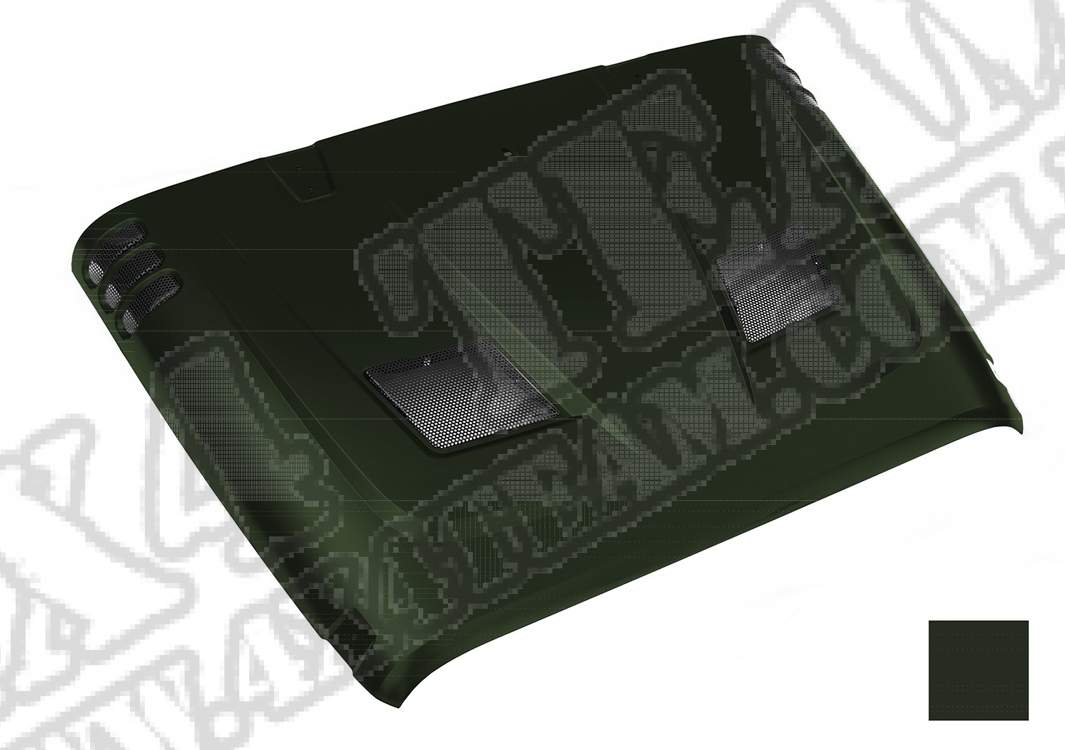 Performance Vented Hood, painted PGN code. (Natural Green) 07-14 JK
