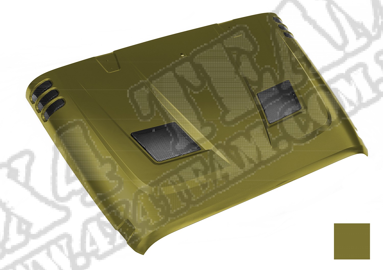 Performance Vented Hood, painted PJR code. (Rescue Green Met) 07-14 JK