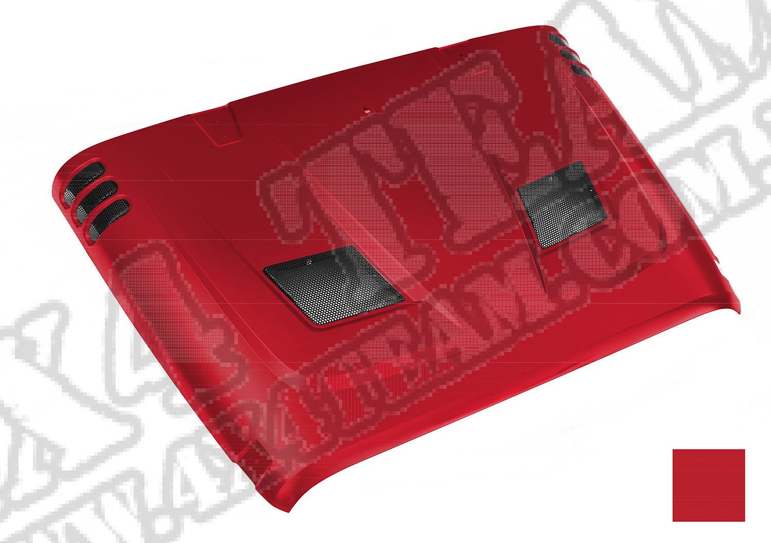 Performance Vented Hood, painted PR4 code. (Flame Red) 07-14 JK