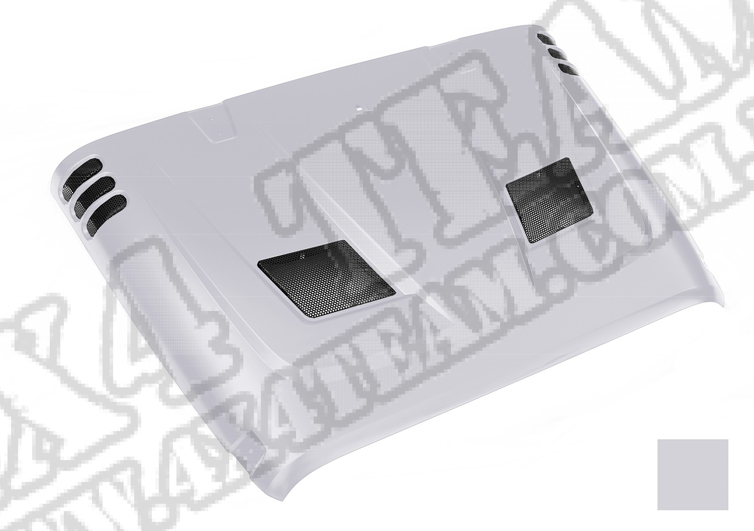 Performance Vented Hood, painted PS2 code. (Bright Silver Met)07-14 JK