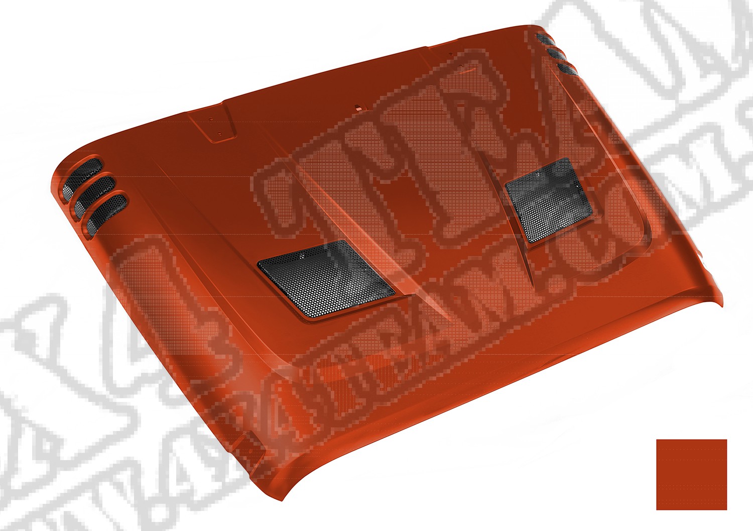 Performance Vented Hood, painted PV6 code. (Sunburst Orange) 07-14 JK.