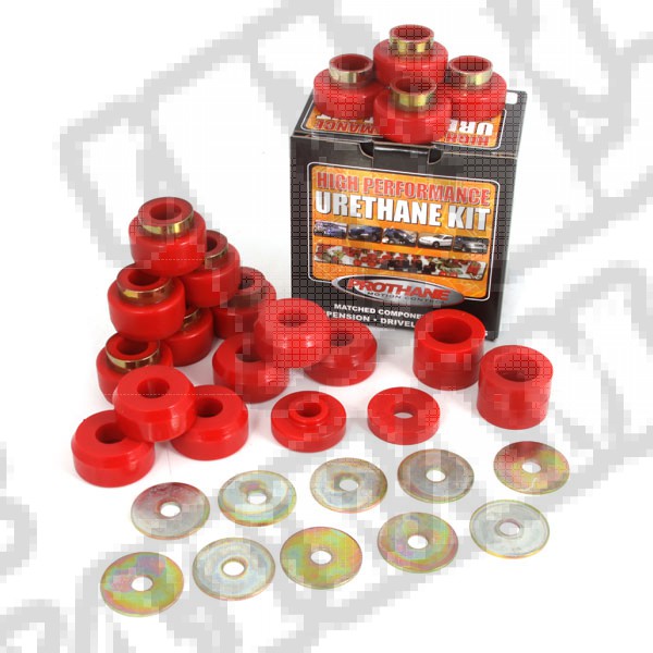 Body Mount Kit, Red, 22 Pieces; 87-95 Jeep Wrangler YJ
