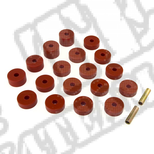 Body Mount Kit, Red; 20 Pieces; 74-75 Jeep CJ5/CJ6