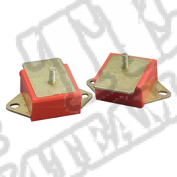 Engine Mount Kit, Polyurethane, Red; 71-86 Jeep, 3.8L/4.2L