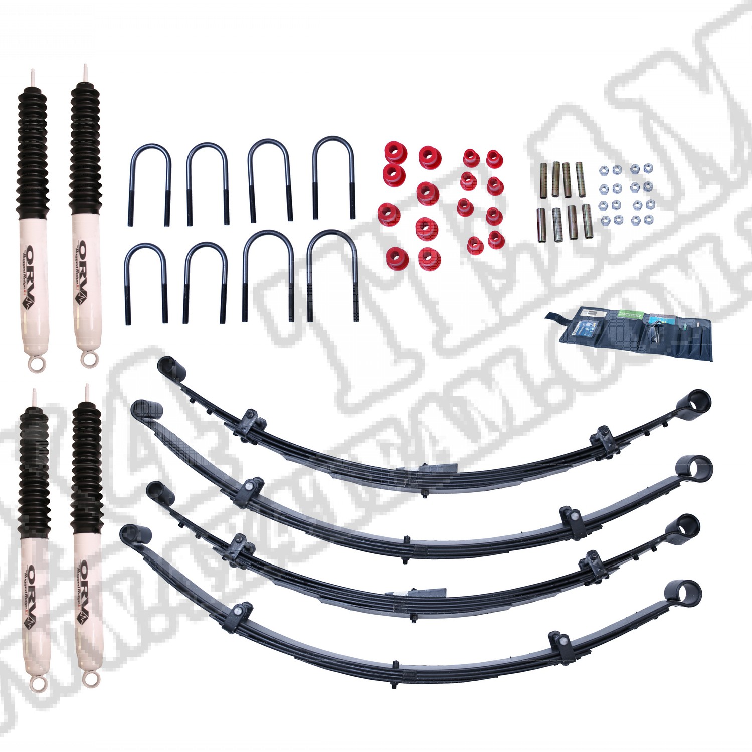 Suspension Lift Kit, 2.5 Inch, Shocks; 87-95 Jeep Wrangler YJ