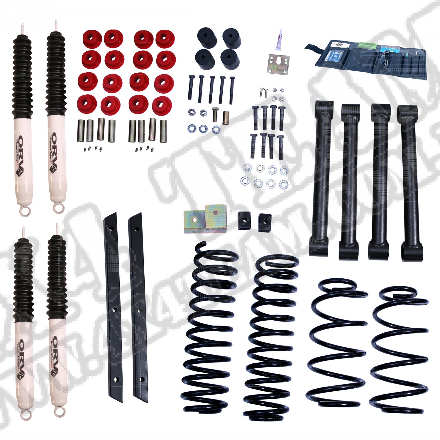 Suspension Lift Kit, 2 Inch, Shocks; 03-06 Jeep Wrangler TJ