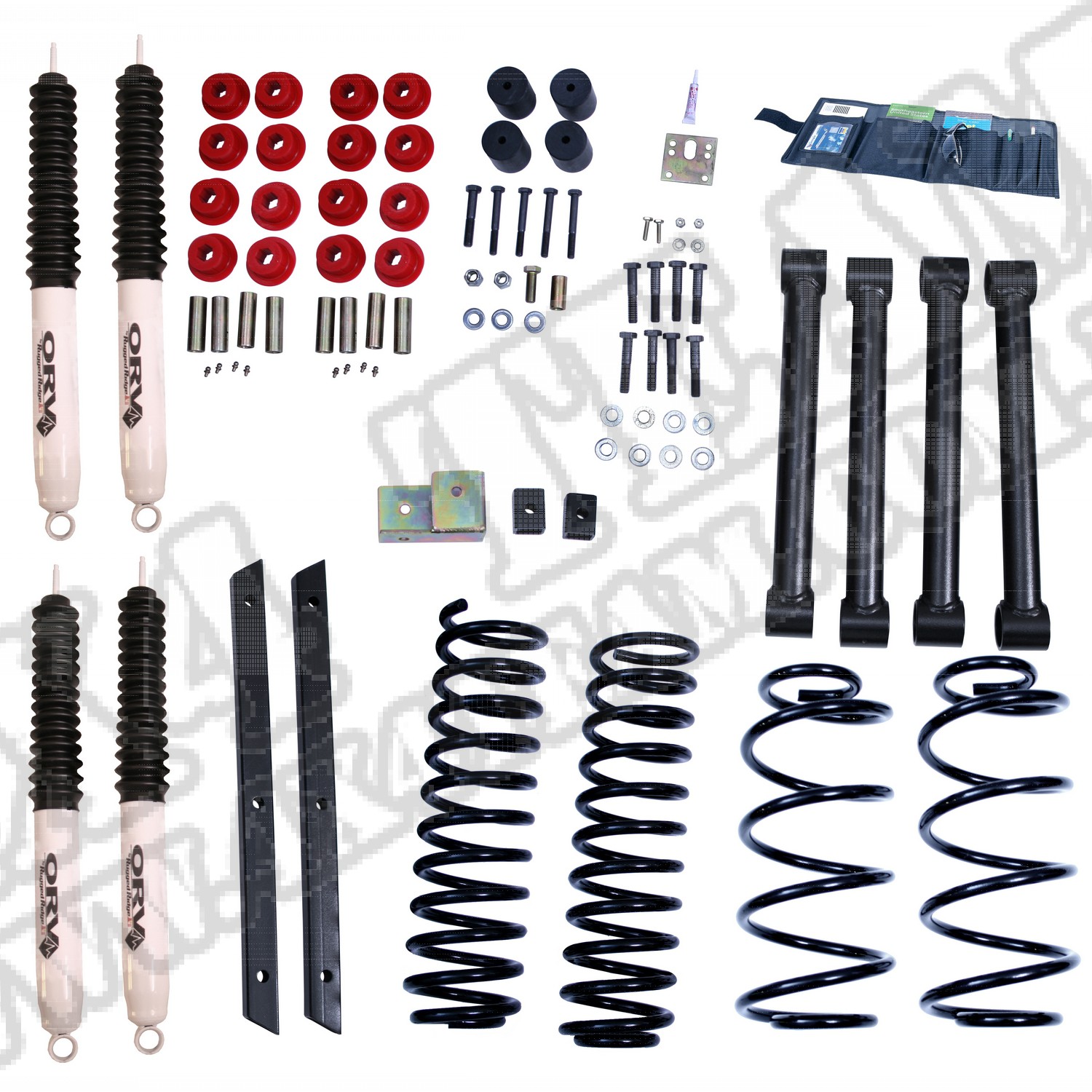 Suspension Lift Kit, 2 Inch, Shocks; 04-06 Jeep Wrangler Unlimited LJ