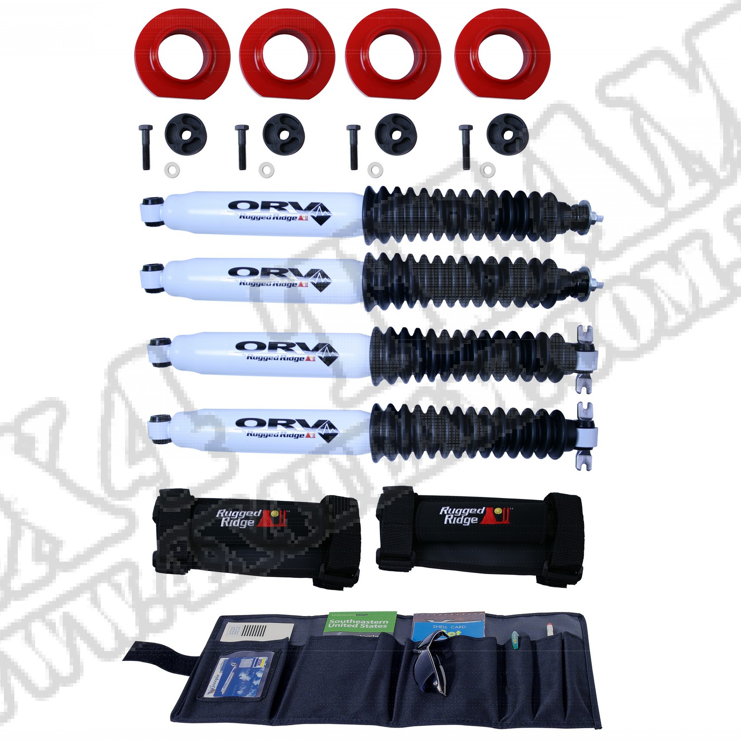 Suspension Coil Spring Spacer Kit, 2 Inch Lift, Shocks; 97-06 Wrangler