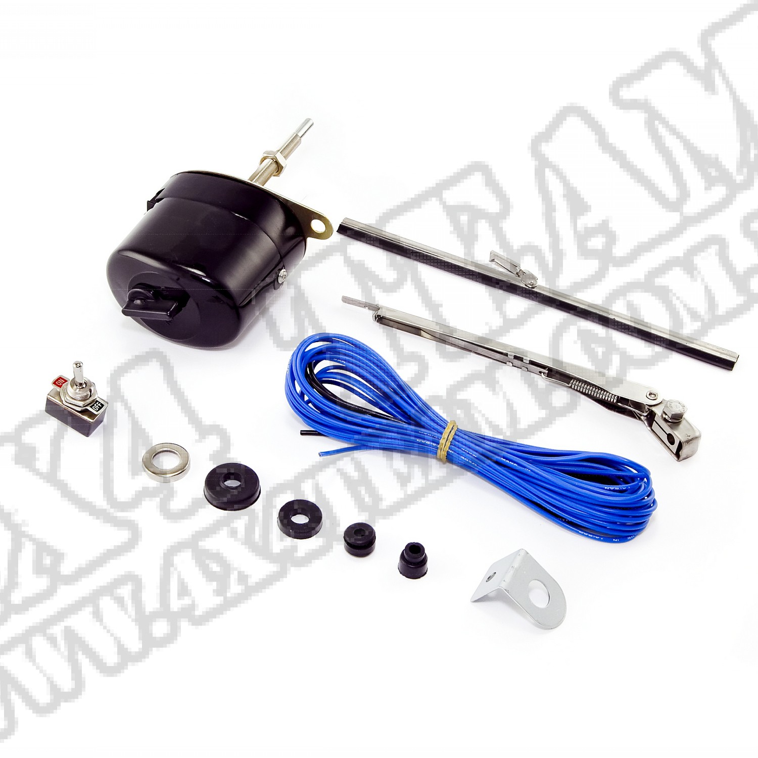 Windshield Wiper Motor Kit, 24 Volt; 50-57 Willys