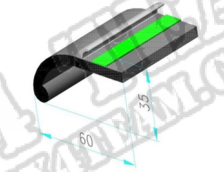 Poszerzenia nadkoli Mudguard 60mm czarne ze srebrnymi akcentami - rolka 6m