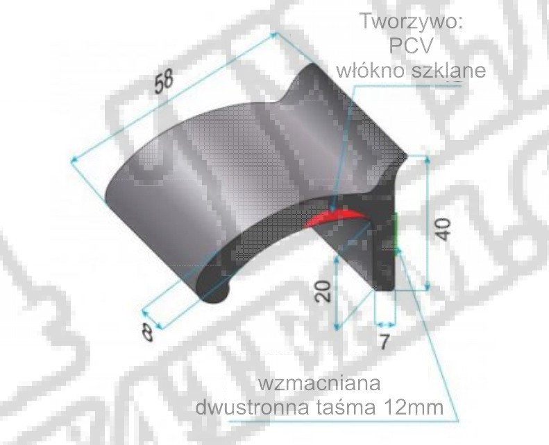 Poszerzenia nadkoli Mudguard 58mm czarne