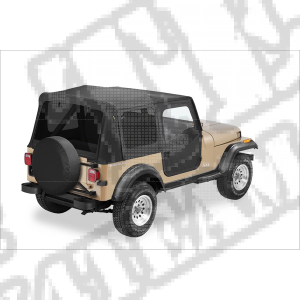 Plandeka Replace-A-Top z przyciemnianymi oknami/poszyciem drzwi Czarny Denim 88-95 Jeep Wrangler