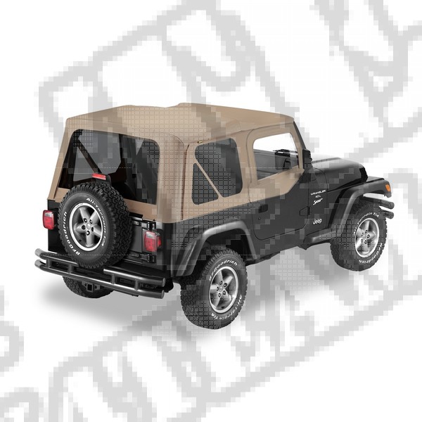 Plandeka Replace-A-Top z przyciemnianymi oknami/poszyciem drzwi ciemny Beż 97-02 Jeep TJ Wrangler