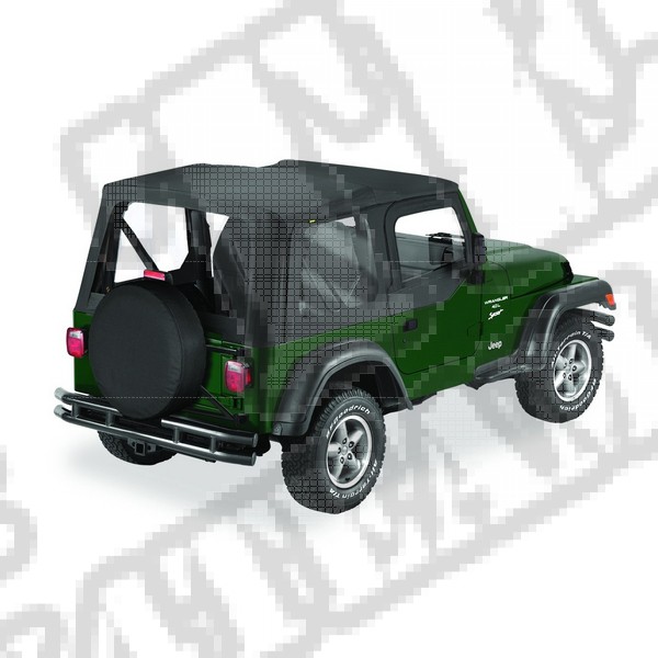 Plandeka Replace-A-Top z poszyciem drzwi Czarny Diamond 03-06 Jeep TJ Wrangler