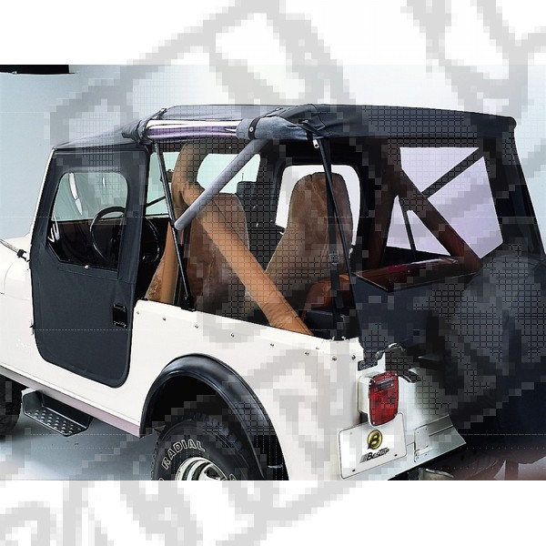 Plandeka ze stelażem Tigertop Czarny 76-86 Jeep CJ7