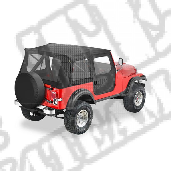 Plandeka ze stelażem Supertop z drzwiami Czarny Denim 76-86 Jeep CJ7