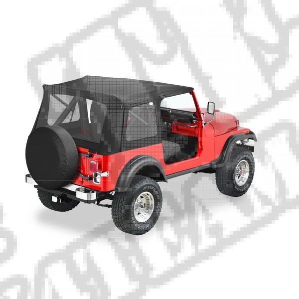 Plandeka ze stelażem Supertop Czarny 76-86 Jeep CJ7 i 87-95 YJ Wrangler