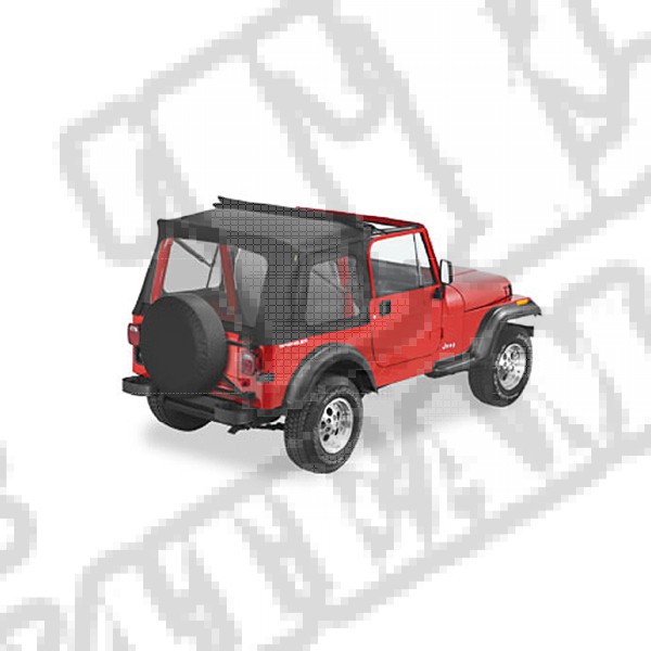 Plandeka ze stelażem Sunrider Czarny 76-86 Jeep CJ7 i 87-95 YJ Wrangler