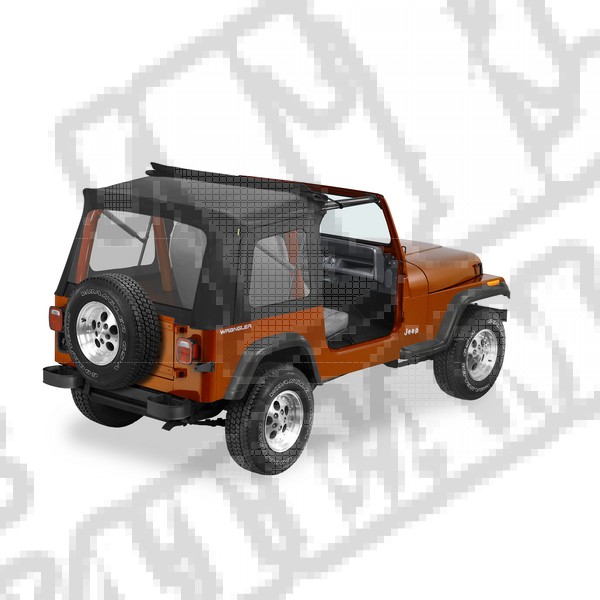 Plandeka ze stelażem Sunrider Czarny Denim 76-86 Jeep CJ7 i 87-95 YJ Wrangler