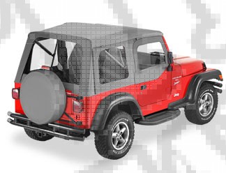 Plandeka ze stelażem Supertop z poszyciem drzwi Charcoal 97-06 Jeep TJ Wrangler
