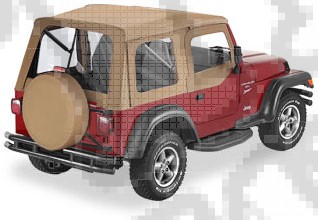 Plandeka ze stelażem Supertop z poszyciem drzwi ciemny Beż 97-06 Jeep TJ Wrangler