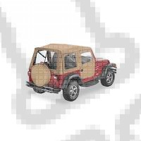 Plandeka ze stelażem Supertop z drzwiami ciemny Beż 97-06 Jeep TJ Wrangler