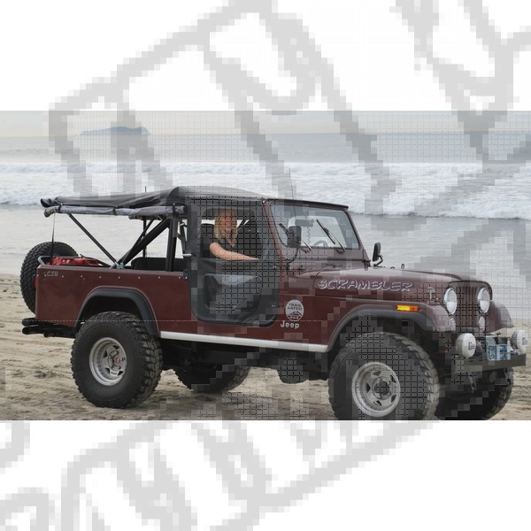 Plandeka ze stelażem Tigertop Czarny 81-86 Jeep CJ8