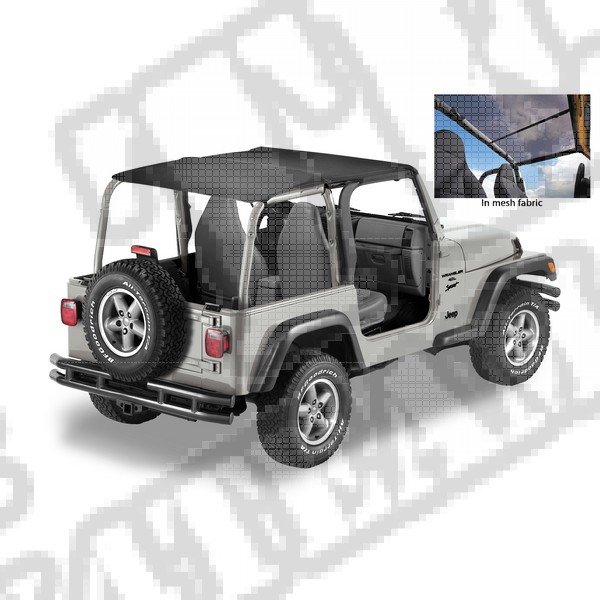 Daszek Safari Header Bikini Czarny Siatkowy 97-02 Jeep TJ Wrangler