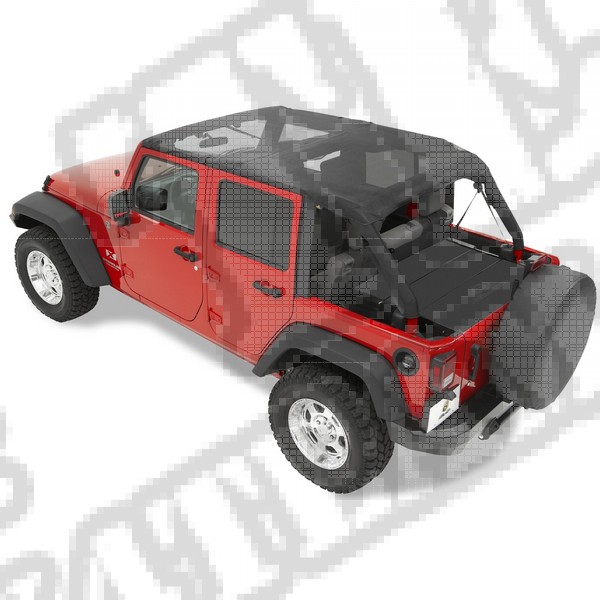 Daszek Safari Header Bikini Czarny Siatkowy 07-09 Jeep JK Wrangler Unlimited