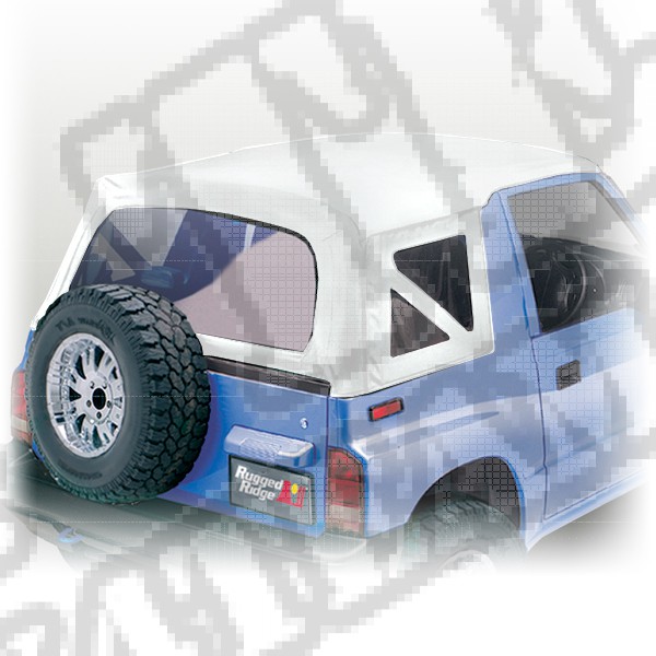 Soft Top, White Denim, Clear Windows; 88-94 Suzuki Sidekicks