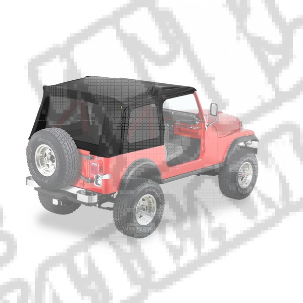 Plandeka ze stelażem Supertop przyciemniane okna Czarny Denim 76-86 Jeep CJ7 i 87-95 YJ Wrangler