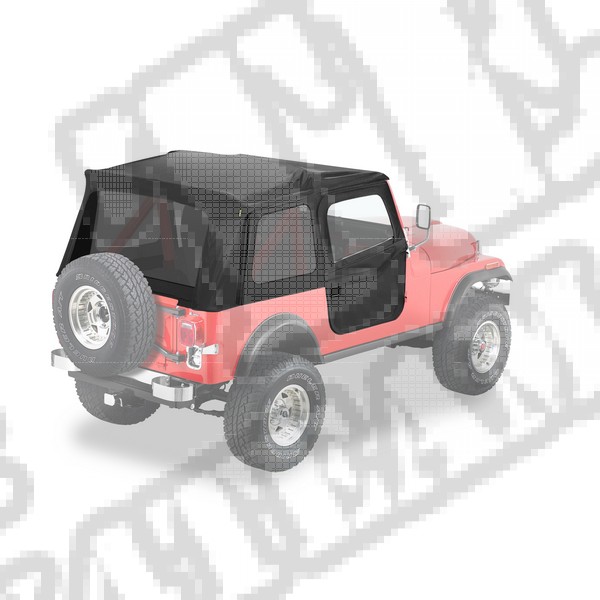 Plandeka ze stelażem Supertop przyciemniane okna Czarny Denim 80-86 Jeep CJ7 i 87-95 YJ Wrangler