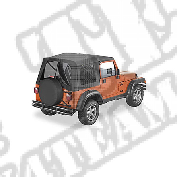 Plandeka ze stelażem Supertop przyciemniane oknaed Windows Czarny Denim 97-02 Jeep TJ Wrangler