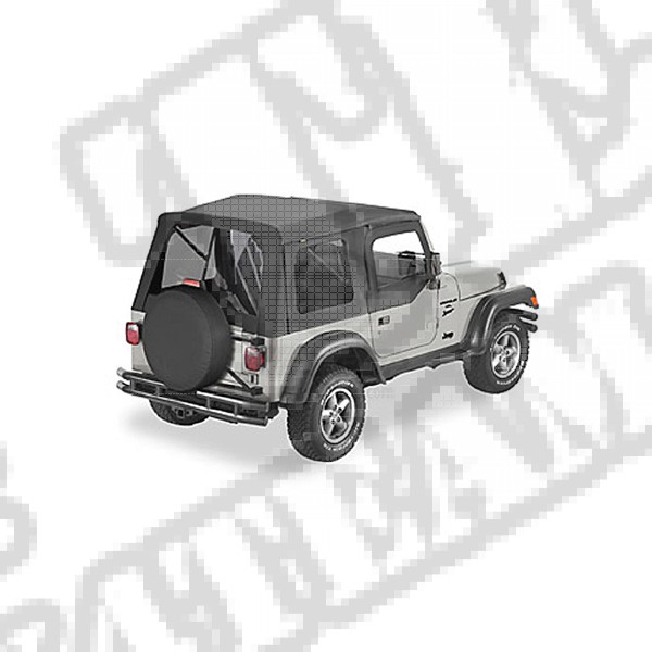 Plandeka ze stelażem Supertop z przyciemnianymi oknami/poszyciem drzwi Czarny Denim 97-02 Jeep Wrangler