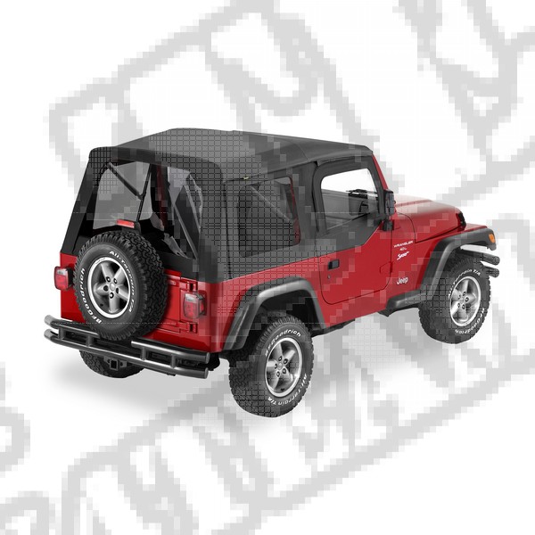 Plandeka ze stelażem Supertop z przyciemnianymi oknami/poszyciem drzwi Czarny Diamon D 97-06 Jeep TJ Wrangler