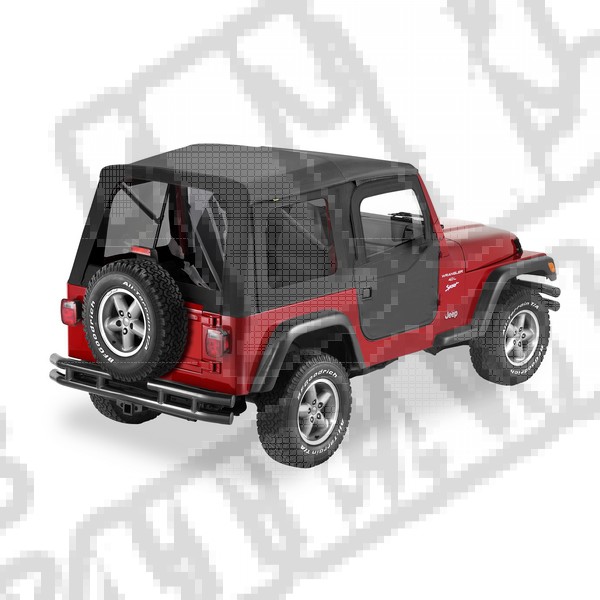 Plandeka ze stelażem Supertop przyciemniane okna/Doors Czarny Denim 97-06 Jeep TJ Wrangler