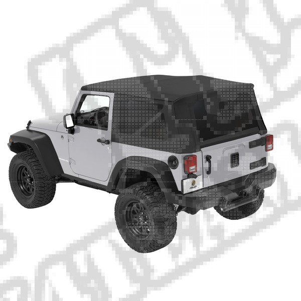 Plandeka ze stelażem Supertop Czarny Diamond 07-12 Jeep 2 drzwiowy JK Wrangler