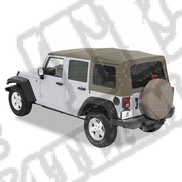 Plandeka ze stelażem Supertop Khaki Diamond 07-10 Jeep 4 drzwiowy JK Wrangler Unlimited