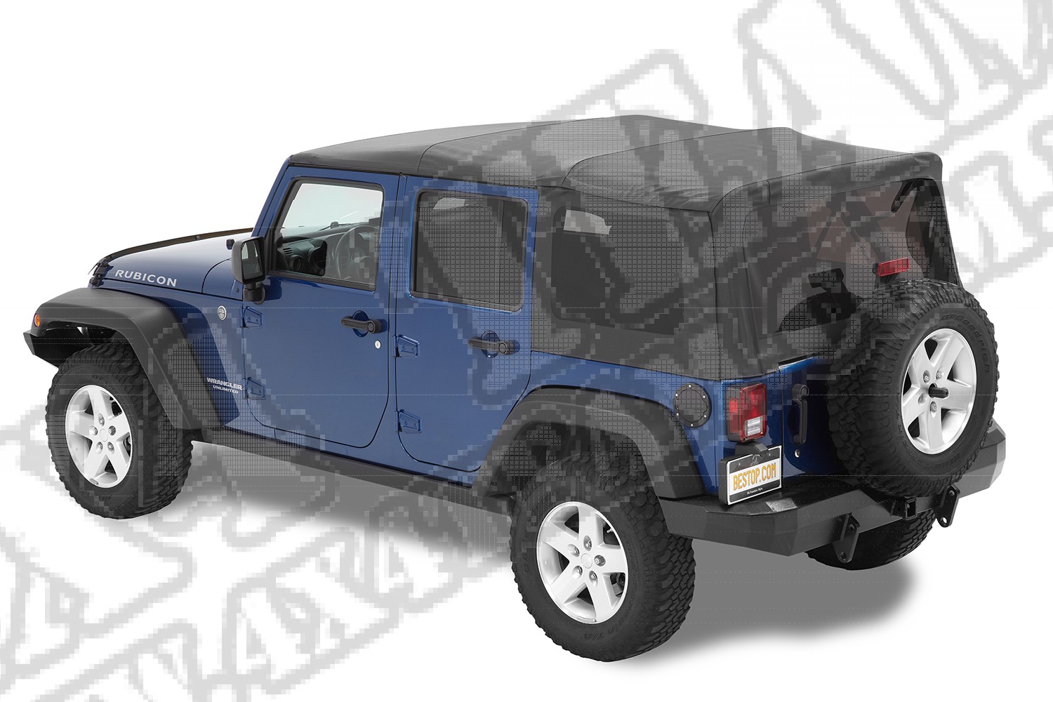 Plandeka ze stelażem Supertop NX Czarny Diamond 07-11 Jeep 4 drzwiowy JK Wrangler