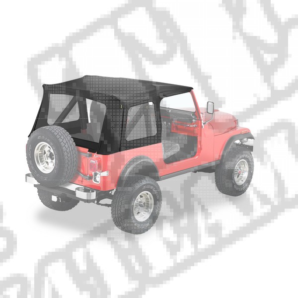 Plandeka ze stelażem Supertop Replacement Skin Czarny Denim 76-95 Jeep CJ7/YJ Wrangler