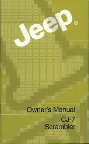 Owners Manual 1984 Jeep CJ7 